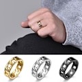 Miniatyrbilde 5 av 5: Hip Hop Style Finger Ring Kjede Form Design Ikke lett å knuse Smykker Unisex Twist Ring For Party Golden US 8