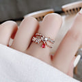 Miniatyrbild 4 av 5: Öppning Justerbar Bright Luster Girl Ring Lyx Cubic Zirconia Flower Ring Smycken Tillbehör H