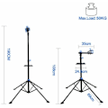 Miniatyrbillede 2 af 4: Cykelmonteringsstativ, Reparation Vedligeholdelse Værkstedsstativ Belastning 25 kg Justerbar Foldbar 108-190 cm - Sort