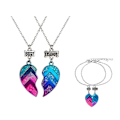 Pikkukuva 1 / 5: 4 kpl/ set Bff kaulakorut ja rannekorut Parhaat ystävät Half Heart Pendant Chain Kaulakorut Half Heart Friendship set