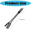 Miniatyrbilde 3 av 5: 100W hurtiglading dobbelthode USB C splitter hodetelefonladeradapter Type C til USB C USB 2.0 splitter ladekabel grå Grey