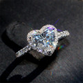 Miniatyrbillede 2 af 5: Kvinder Ring Hjerte Form Rhinestones Smykker Galvanisering Mode Udseende Fingerring til bryllup US 11