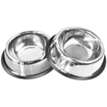 Miniatyrbillede 1 af 5: Hundeskål i rustfrit stål med gummibase til små/mellemstore/store hunde, foder til kæledyr og vandskål, perfekt valg (2 pakke)