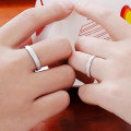 Miniatyrbillede 2 af 5: Mænd Kvinder Bryllupsring Rustfrit Stål Mat Ring Smykker Par Gave Rose Gold Size 8