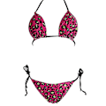 Miniatyrbild 2 av 3: Kvinnor Sexig Bikinithong Set Vadderade Push Up Badkläder Leopard Rose Red M