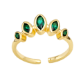 Pikkukuva 3 / 5: Sormus Vintage Zircon Geometry Stud Muotikorut Ac10139 white