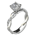 Miniatyrbilde 1 av 5: Giftering vridd glitrende high-end Big Rhinestone Knuckle Circlet kvinnelige smykker Platinum US 8