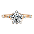 Miniatyrbild 1 av 4: Kvinnor Shining Zircon Snowflake Open-end Ring Retro Circlet Smycken Par Present Rose Gold