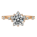 Miniatyrbillede 4 af 5: Kvinder Shining Zircon Snowflake Åbent Ring Retro Circlet smykker Par Gave White Gold