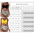 Miniatyrbillede 5 af 5: Kvinder Blomsterhøjtaljet Bikini Sæt Sommer Sexet Badetøj Yellow 2XL