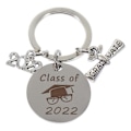 Miniatyrbillede 1 af 3: 1 stk graduering nøglering vedhæng 2022 graduation nøglering gave nøglering sølv