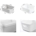 Miniatyrbillede 2 af 5: Sæt med 4 hvid plastopbevaringskurv, plastopbevaringskurv, plastikkurv med håndtag til stabelbare skabe, køkken, soveværelse, badeværelse, af