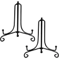 Miniatyrbillede 1 af 5: Jern Display Stand, 2 Pack 4 Tommer Jern Plade Stand Sort Dekorativ Plade Holder Jern Staffeli Plade Foto Display Stand Til Plakaterammer