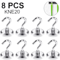 Pikkukuva 1 / 5: Piao 8kpl magneettikoukut Heavy Duty, vahva magneetti koukulla jääkaappiin, superneodyymi ripustukseen, magneettiripustin työkalulaatikolle, risteily, grilli, takki Silver Maximum pulling force 13KG