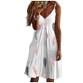 Miniatyrbillede 1 af 4: V-hals printet midi slip kjole XL