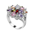 Miniatyrbild 1 av 5: Kvinnor Flerfärgad Cubic Zirconia Inlagd Ring Bröllop Engagemang Smycken Present US 9