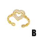 Pikkukuva 5 / 5: Sormus Vintage Zircon Heart Stud Muotikorut Ac8676 A