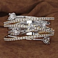 Miniatyrbilde 5 av 5: Mote kvinner Cross Dual Color Cubic Zirconia Innlagt Ring Bryllupssmykker Gift Golden US 7