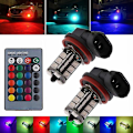 Miniatyrbilde 3 av 4: Pakke med 2 H8/h11 Rgb-tåkelyspærer Flerfarget Rgb LED-tåkelys Kjørepærer Fjernkontroll H8/h11-erstatningslampe