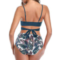 Miniatyrbilde 4 av 5: kvinner Floral High Waist Bikini Set Badedrakt Sommer Sexy Badetøy Strandtøy Blue L