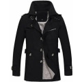 Miniatyrbillede 2 af 3: Ny herrefrakke Vinter Parka Varmjakke Klassisk Casual Frakke Trench Outwear Slank Lang Trench Buttons Frakker Jakke Slim Fi