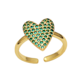 Pikkukuva 5 / 5: Sormus Vintage Zircon Heart Stud Säädettävä muotikoru Ac8945 Blue