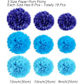 Pikkukuva 3 / 5: 18 paperikukkapallon set Blue