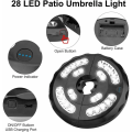 Miniatyrbilde 2 av 5: LED Varmt Hvitt Lys Lading Ny Utendørs Strand Fritid COB USB Lade Paraply Light