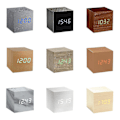 Miniatyrbillede 2 af 4: Cube Led Click Clock Vækkeur med lydaktivering Black and white