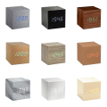 Miniatyrbillede 2 af 4: Cube Led Click Clock Vækkeur med lydaktivering Brown green