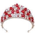 Miniatyrbild 1 av 5: Rhinestones Crown med iögonfallande design Utsökt pannbandsdräkt för kvinnor Red