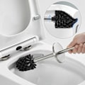 Miniatyrbillede 3 af 5: Holdbart rustfrit stål badeværelsesvægmonteret toiletbørstesæt med firkantet vægspejl