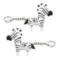 Miniatyrbillede 3 af 3: 2 stk Zebra Shape Led-lyd og glødende nøgleringe Nøglevedhæng (tilfældig stil)