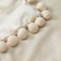 Miniatyrbild 3 av 5: Paket med 2 Sammets-kuddfodral Pompom Dekorativa örngott Solida mjuka kuddfodral Med Poms Fyrkantig För Soffa Soffa Sovrum Bil 18x18tum Da 12 x20 Cream White