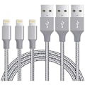 Miniatyrbilde 1 av 5: 1m sølv 3stk hurtiglader mobiltelefon ladekabel