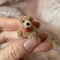 Miniatyrbilde 3 av 5: Tiny Handmade Teddy Bear - A Little Pocket Bear Klem green