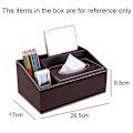 Miniatyrbild 2 av 5: Multifunktionell läder Tissue Box Soffbord Desktop Fjärrkontroll Förvaringsbox style2