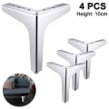Pikkukuva 1 / 5: Metalliset huonekalujalat, 4 kpl metalliset timanttikolmiot pöydän jalat Kaapin jalat Tee itse Vaihto kaapin sohvalle sohvahyllylle 10cm Silver