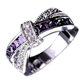 Miniatyrbilde 1 av 4: Ring Rhinestone Innlagt Dekorativ Legering Cross Design Finger Band For Party 9