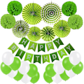 Miniatyrbillede 2 af 5: 6 stk papir vifte blomster sæt Green