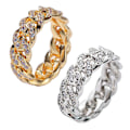 Miniatyrbild 3 av 5: Mode Twisted Ring Creative Smycken Ring Cubic Zirconia Legering Finger Ring för present Golden US 9