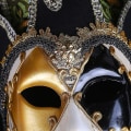 Miniatyrbillede 2 af 2: Peint Halloween Ball Party Mask Premium Venetiansk Dame Show Mask Noir