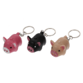 Miniatyrbillede 3 af 3: 3 stk Cartoon Pig Nøglering Led Lys Lyd Piggy Nøgleringe Lommelygte Nøgleholder