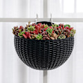 Miniatyrbillede 2 af 5: Hydroponisk urtepotte imiteret rattanvæg, punch-fri sort S
