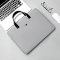 Miniatyrbild 2 av 3: Notebook 14-tums/15,6-tums datorpaket, bärbar datorhandväska, allmän portfölj för män ljusgrå)