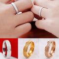 Miniatyrbilde 3 av 5: Menn Kvinner Wedding Band Ring Rustfritt Stål Matt Ring Smykker Par Gave Gold Size 6