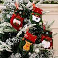 Miniatyrbild 2 av 5: Mini julstrumpor, 4-pack julkortsformade julstrumpor, 16cm 3D mini julstrumpor med tomte,