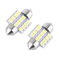 2 stk. hvite 12V 12SMD 31mm LED Bil Interiørlys Dør Leselys Kuppellys