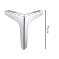Miniatyrbillede 5 af 5: 4-pak metalmøbler sofaben, moderne stil gør-det-selv møbler foderstatning, trekantet bordskab skabsfødder Heavy Duty til kommode sofabord 15cm Silver