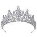 Miniatyrbillede 2 af 2: Krone Ornament Brude Bryllupstilbehør Simpel Legering Diamantbesat Brude galvaniseringskjole KC Gold White Zirconium